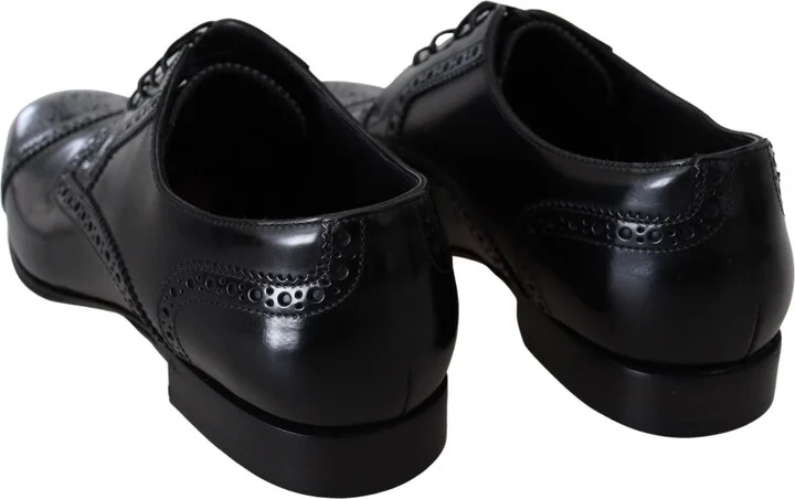 Black Leather Men Derby Formal Loafers Men's Shoes - Image 2