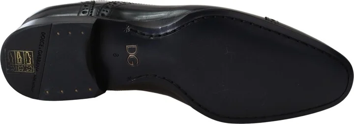 Black Leather Men Derby Formal Loafers Men's Shoes - Image 4