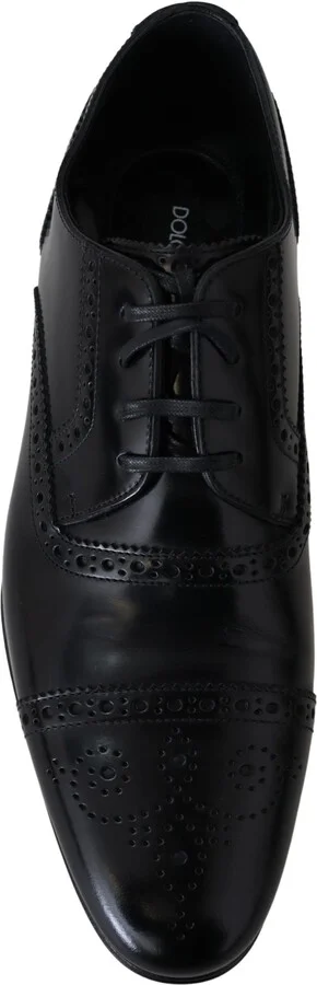 Black Leather Men Derby Formal Loafers Men's Shoes - Image 5