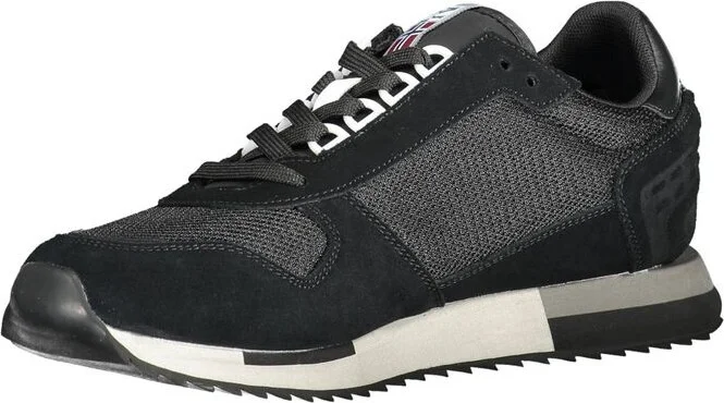 Black Leather Men Men's Sneaker - Image 3