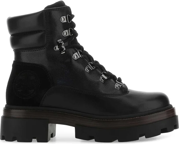 Black Leather Miller Ankle Boots