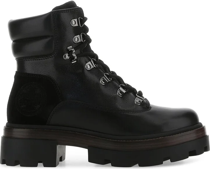 Black leather Miller ankle boots