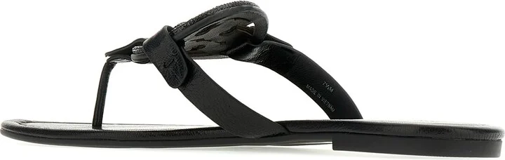 Black Leather Miller Sandals - Image 3