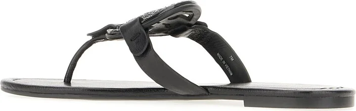 Black Leather Miller Sandals - Image 3