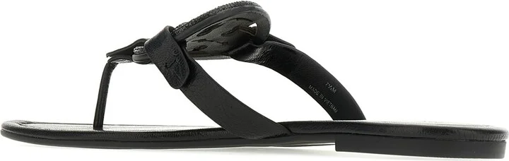 Black Leather Miller Sandals - Image 3