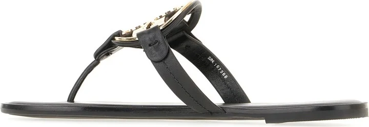 Black Leather Miller Sandals - Image 3