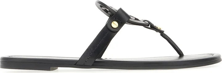 Black Leather Miller Sandals