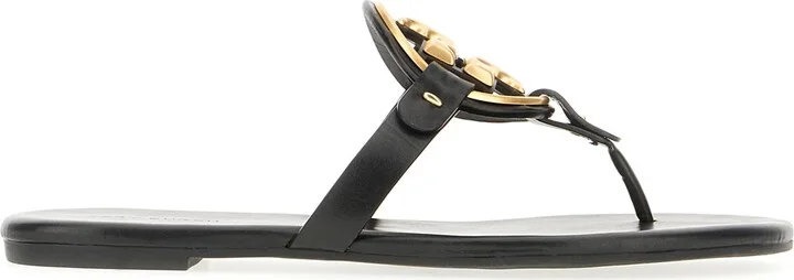 Black Leather Miller Sandals