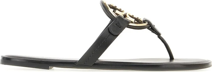 Black Leather Miller Sandals