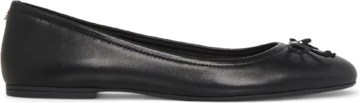 Black Leather Mocassin Flat Shoes - Babydoll