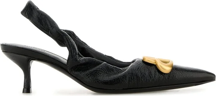 Black Leather Monaco Pumps