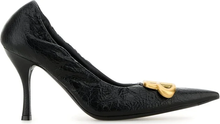Black Leather Monaco Pumps