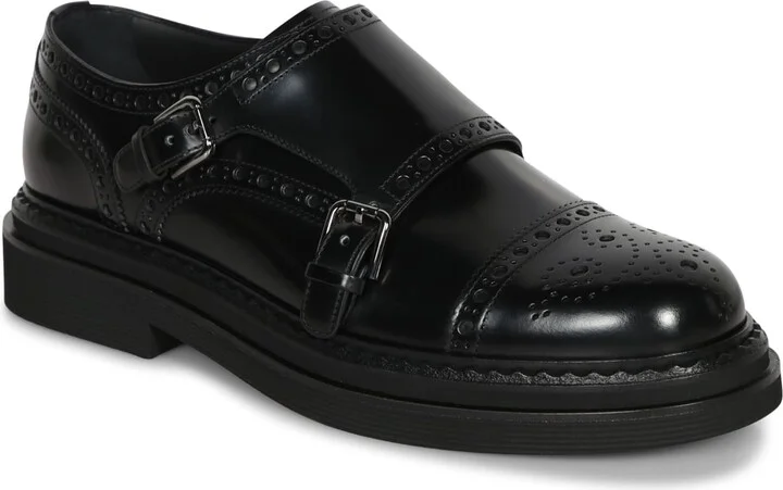 Black Leather Monk-strap Shoes - Image 2