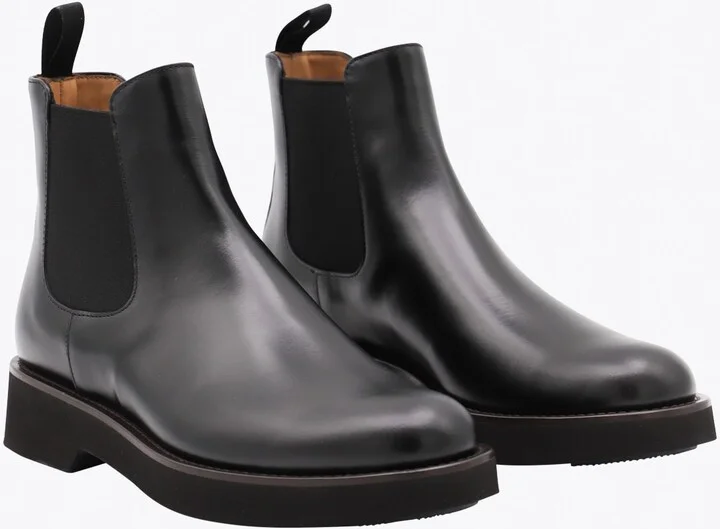 Black Leather Monmouth Boots - Image 2