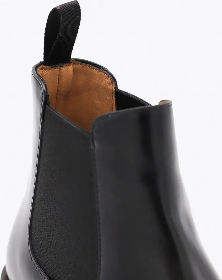 Black Leather Monmouth Boots - Image 4