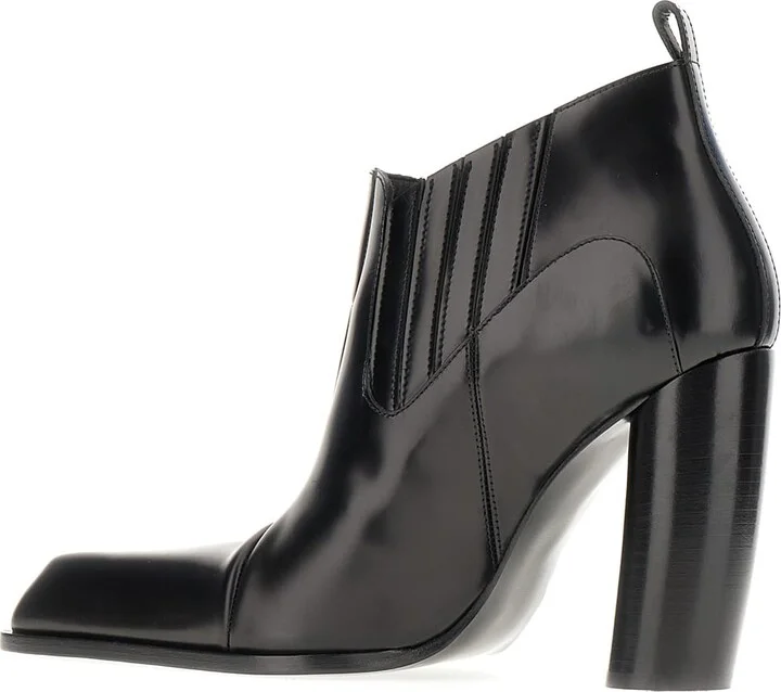 Black Leather Moon Beatle Shade Ankle Boots - Image 3