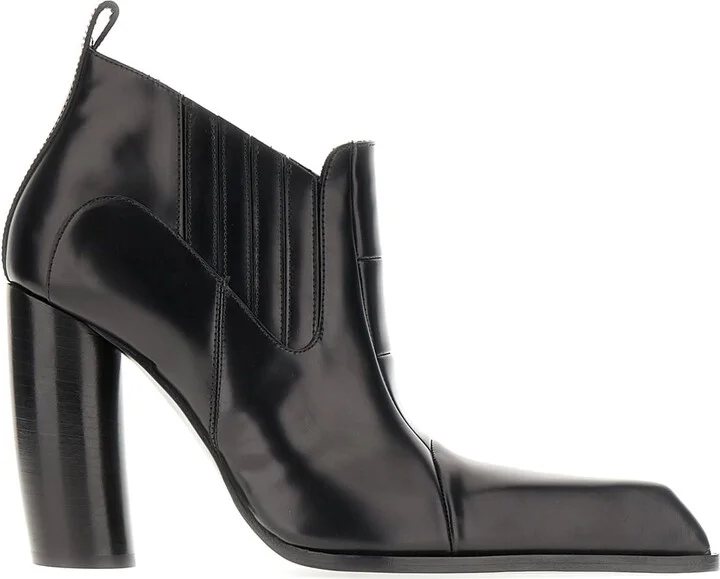 Black Leather Moon Beatle Shade Ankle Boots