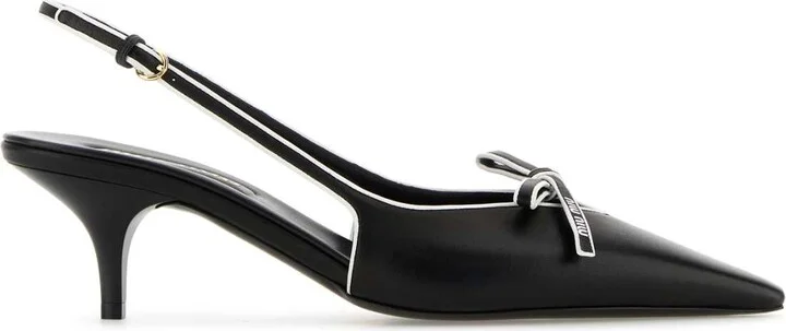 Black Leather Nappa Leather Pumps