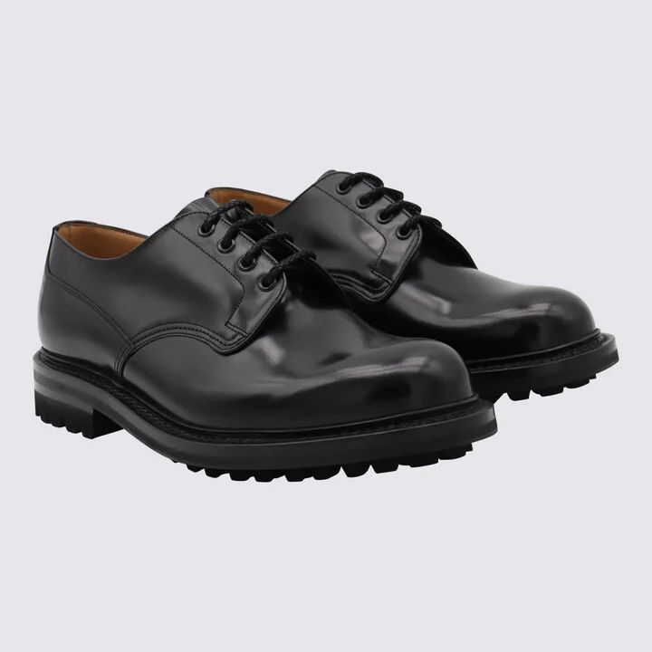 Black Leather Neil Lace Up Shoes - Image 2