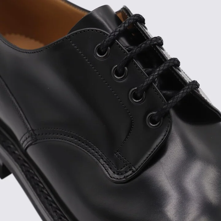 Black Leather Neil Lace Up Shoes - Image 4