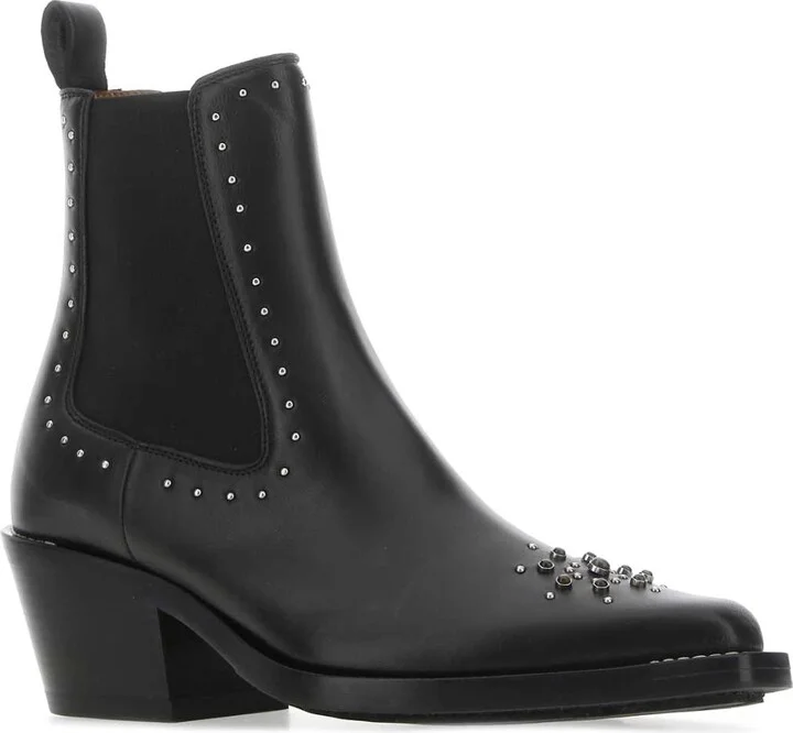 Black Leather Nellie Ankle Boots - Image 2