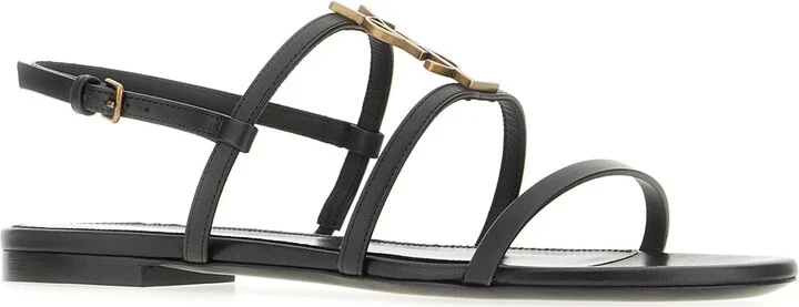 Black Leather New Cassandra Sandals - Image 2