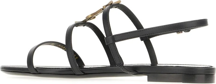 Black Leather New Cassandra Sandals - Image 3