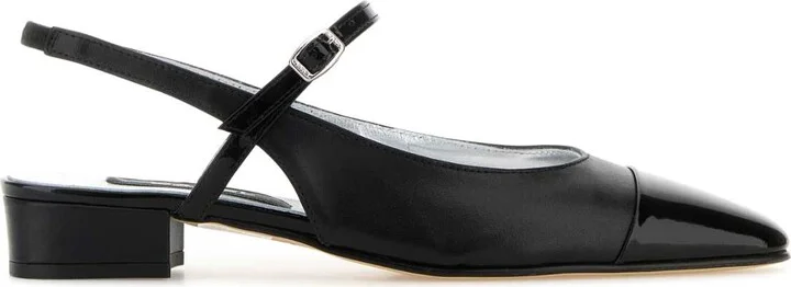Black Leather Oceano Ballerinas
