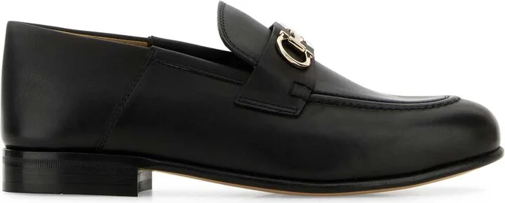 Black Leather Ottone Loafers