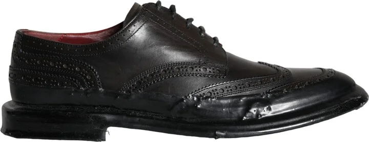 Black Leather Oxford Wingtip Formal Men Men's Shoes