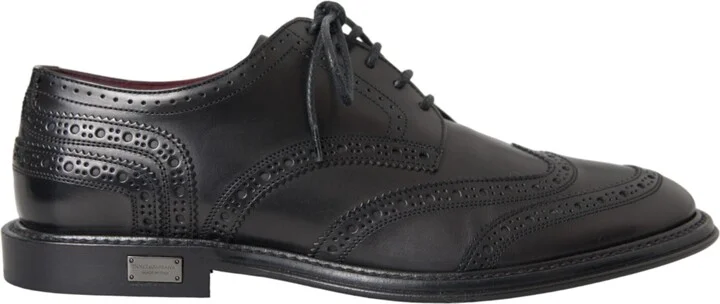 Black Leather Oxford Wingtip Formal Men Men's Shoes