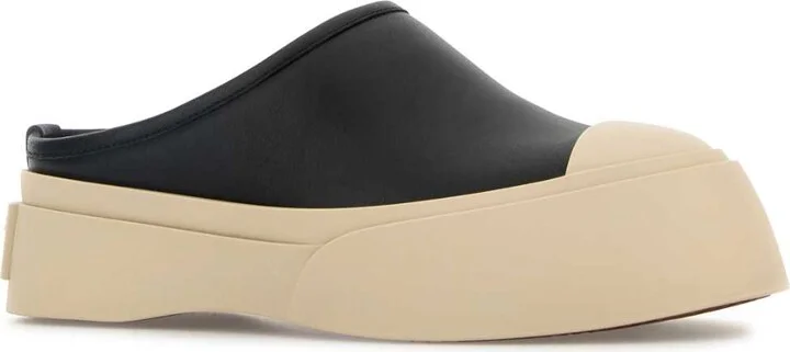 Black Leather Pablo Slippers - Image 2
