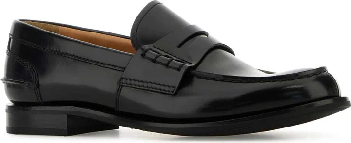 Black Leather Pembley Loafers - Image 2