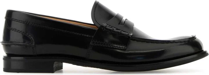Black Leather Pembley Loafers