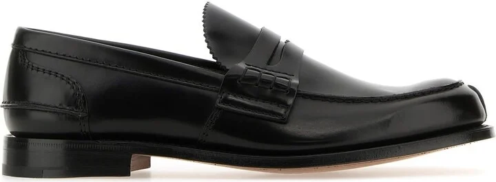 Black leather Pembrey loafers