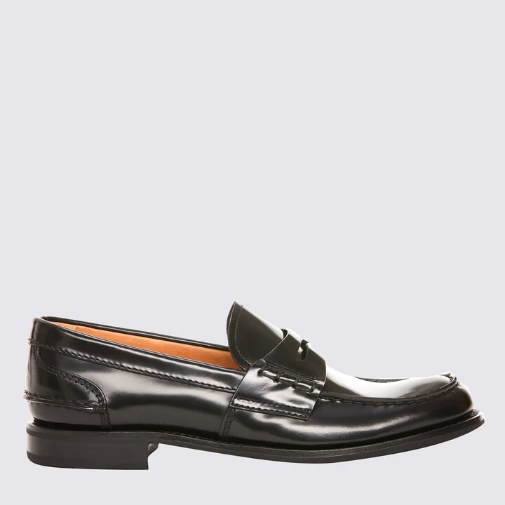Black Leather Pembrey W5 Loafers