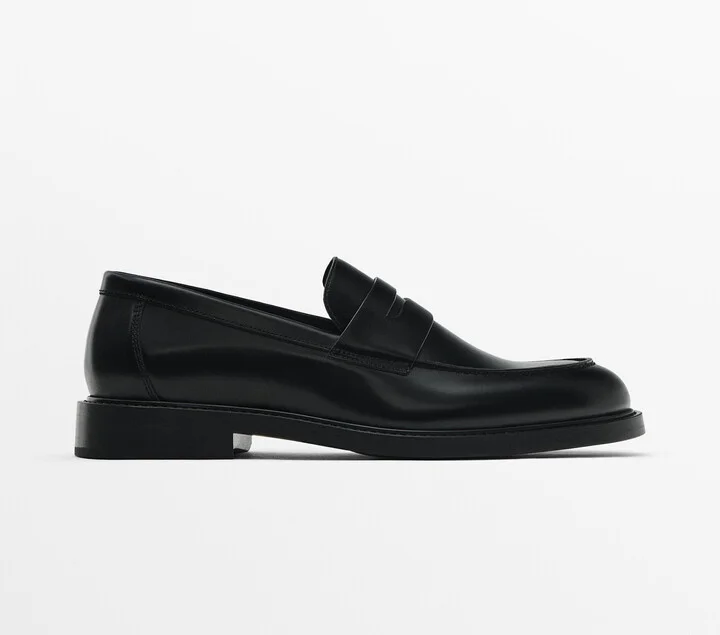 Black Leather Penny Loafers - Image 2