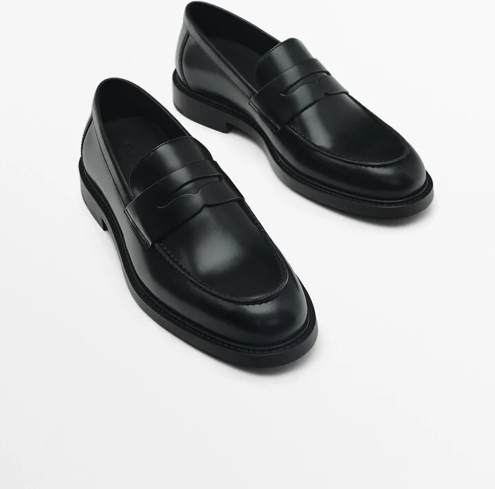 Black Leather Penny Loafers - Image 3