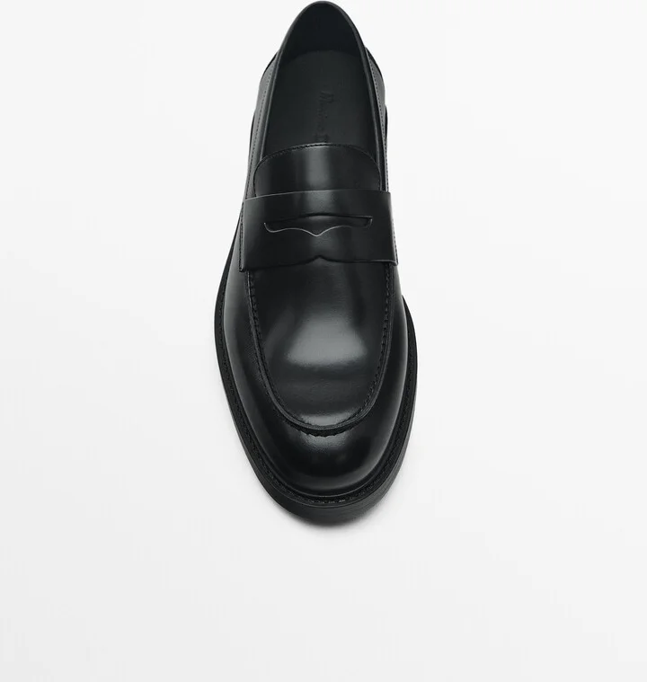 Black Leather Penny Loafers - Image 4