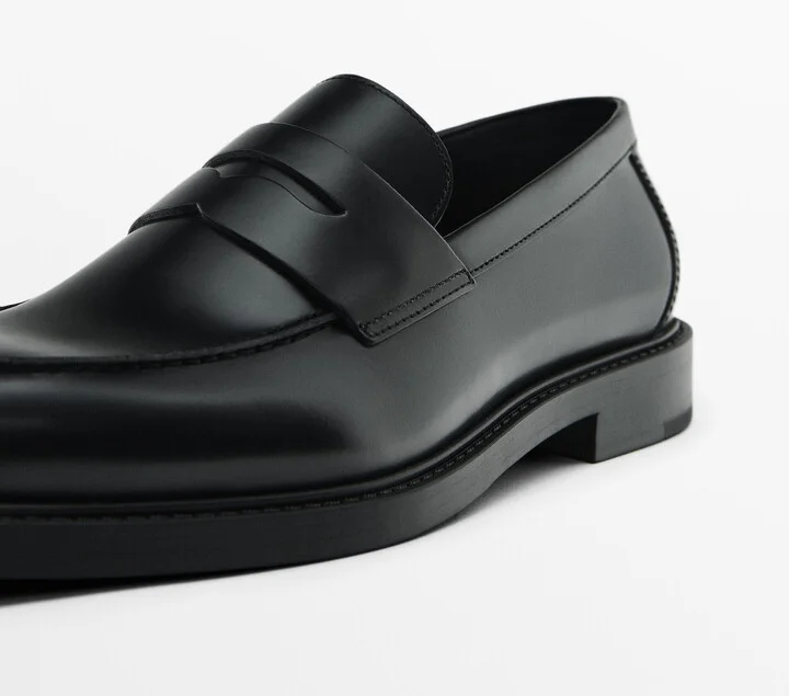 Black Leather Penny Loafers - Image 5