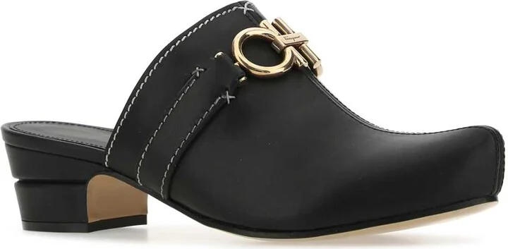 Black Leather Phobos Mules - Image 2