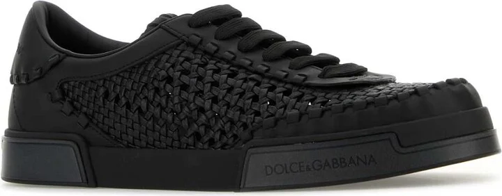 Black Leather Portofino Sneakers - Image 2