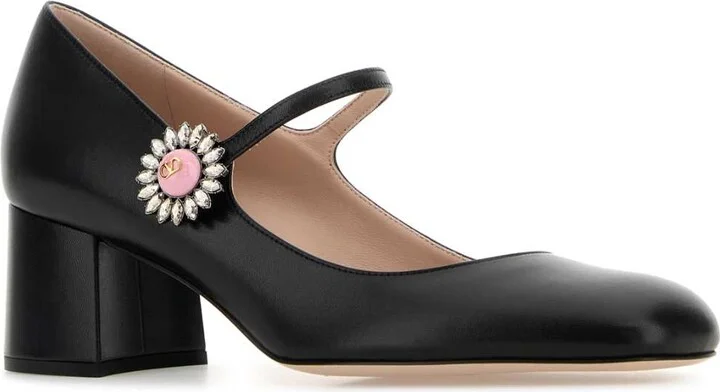 Black Leather Preshoes Pumps - Image 2