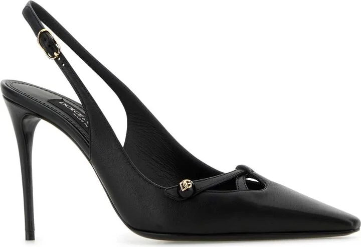 Black Leather Pumps - Image 2