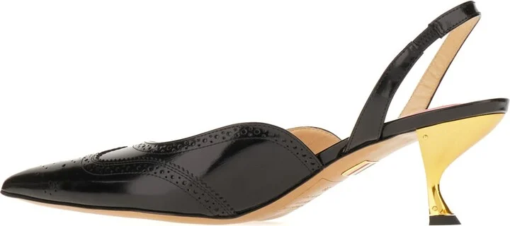 Black Leather Pumps - Image 3