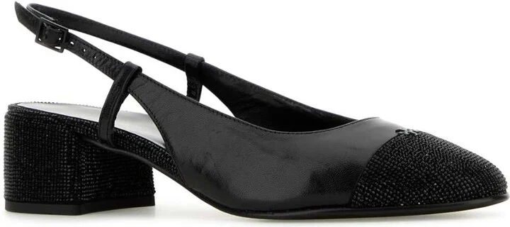 Black Leather Pumps - Image 2