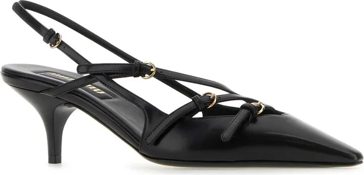 Black Leather Pumps - Image 2