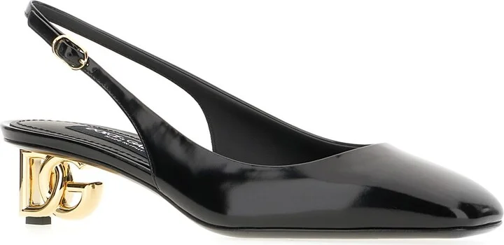 Black Leather Pumps - Image 2