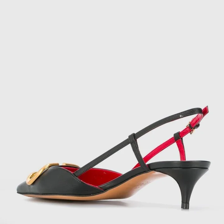 Black Leather Pumps - Image 3