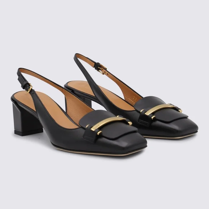 Black Leather Pumps - Image 2